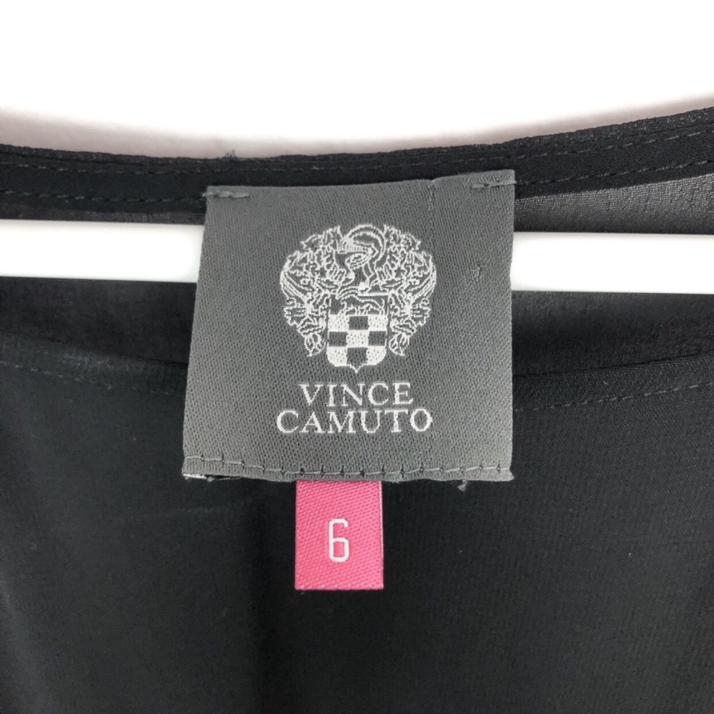Vince Camuto Sheer Black High Low Sheath Dress 6 - Picture 5 of 5